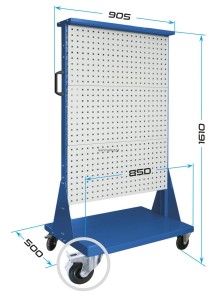wózek z tablicami perforowanymi 161 cm